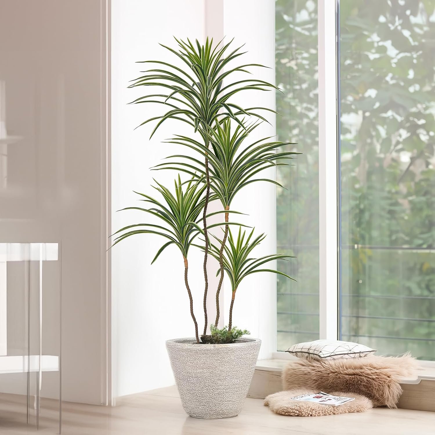 Artificial Tropical Dracaena Floor Plant - Image 2