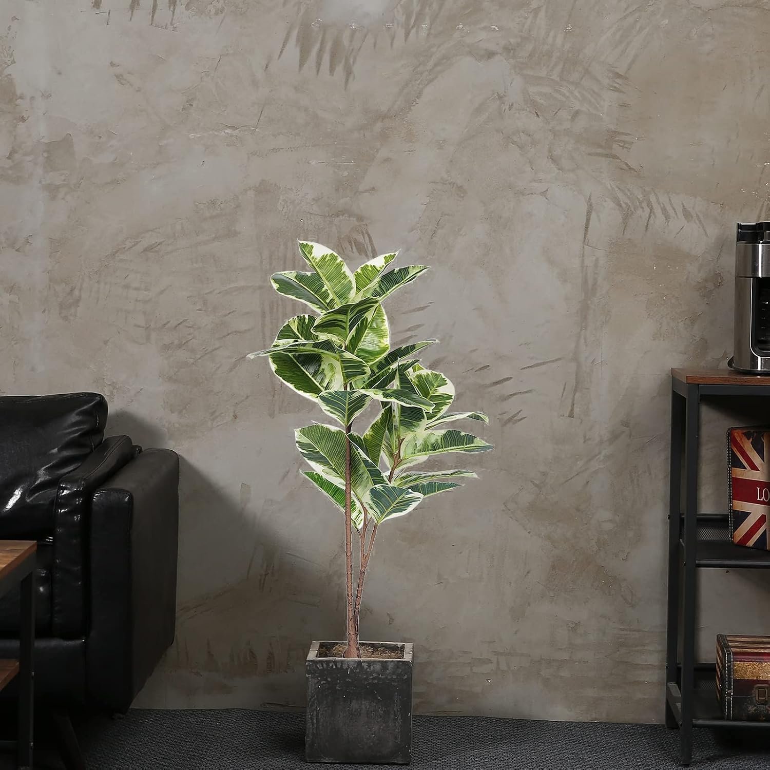 Decorative Artificial Rubber Tree Floor Plant - Image 2