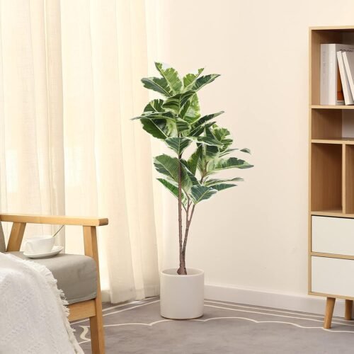 Decorative Artificial Rubber Tree Floor Plant