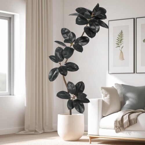 Lifelike Artificial Rubber Tree Plant