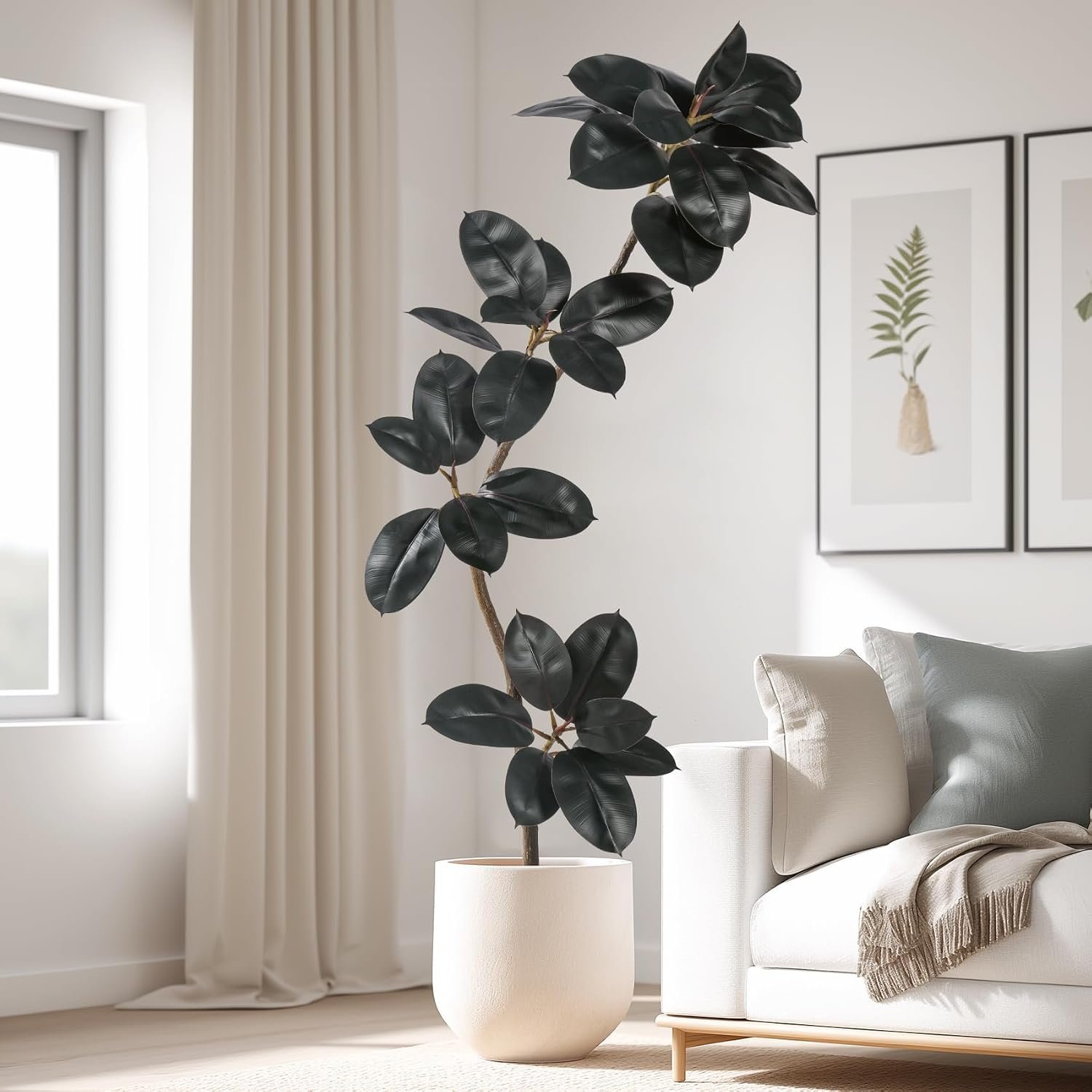 Lifelike Artificial Rubber Tree Plant